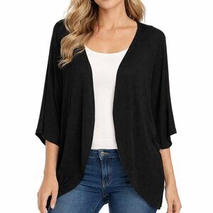 New Alex Evenings Open Front Cardigan Size XL Shimmer Black Classy Dressy Glam